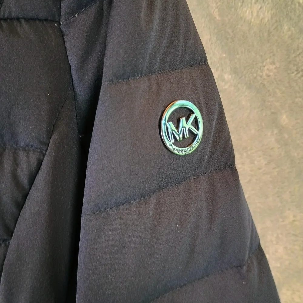 Michael Kors Black Quilted Hooded Puffer Jacket Women's Small